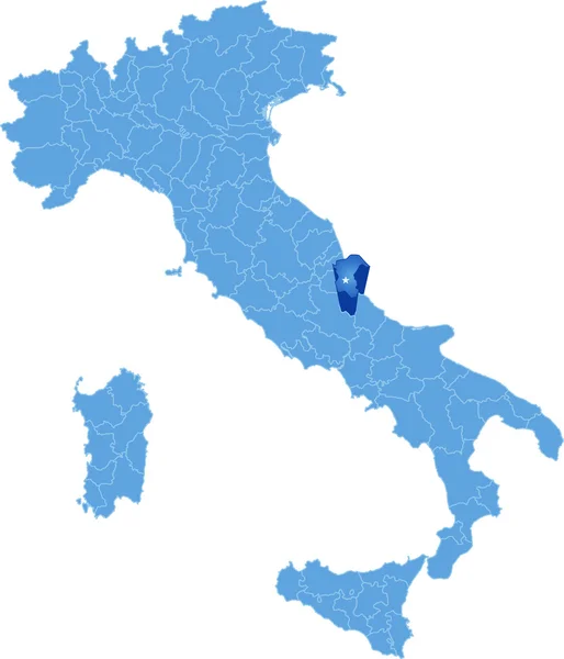 La carte de L'Italie, Pescara — Image vectorielle