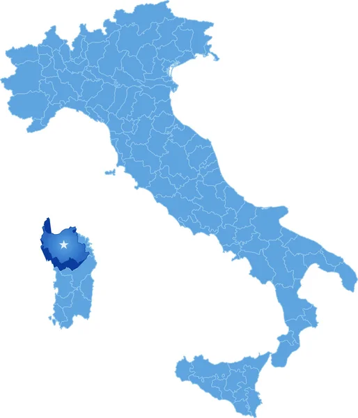 Mapa de Italia, Sassari — Archivo Imágenes Vectoriales