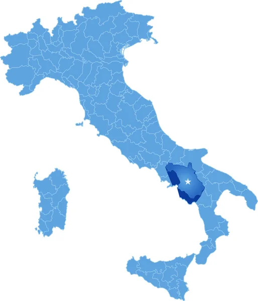 Mapa de Italia, Salerno — Vector de stock