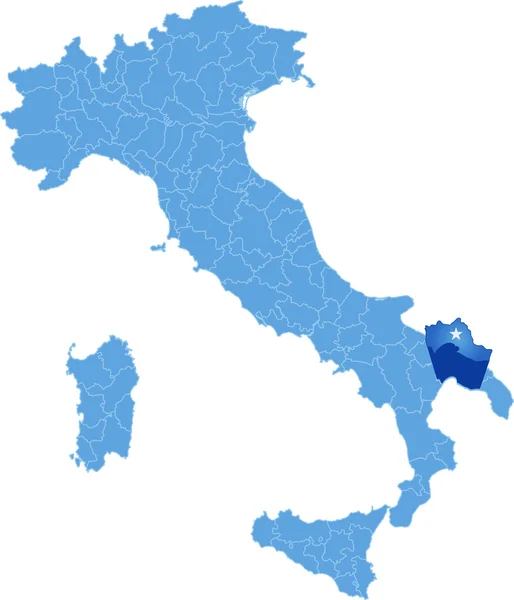 Mapa de Italia, Taranto — Archivo Imágenes Vectoriales