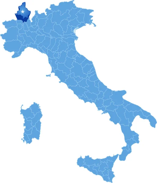 Mapa Włoch, Verbano-Cusio-Ossola — Wektor stockowy