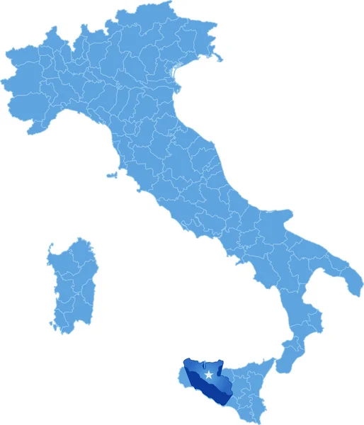 意大利阿格里真托省地图的 — 图库矢量图片