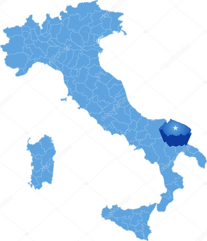 Map of Italy, Bari province