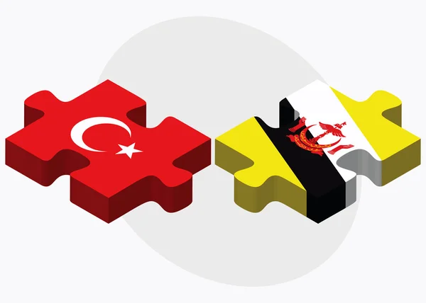 Turquía y Brunei Darussalam — Vector de stock