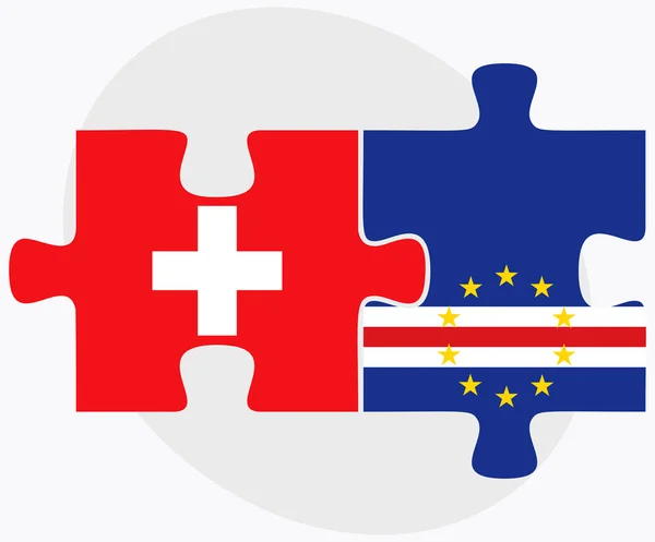 Zwitserland en Cabo Verde vlaggen — Stockvector