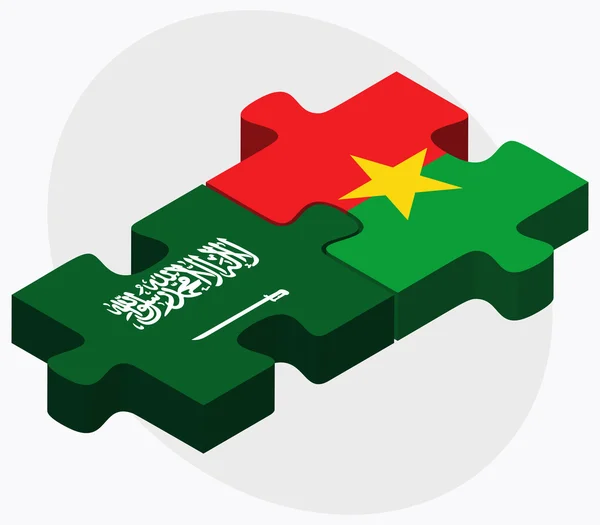 Saoedi-Arabië en Burkina Faso vlaggen — Stockvector