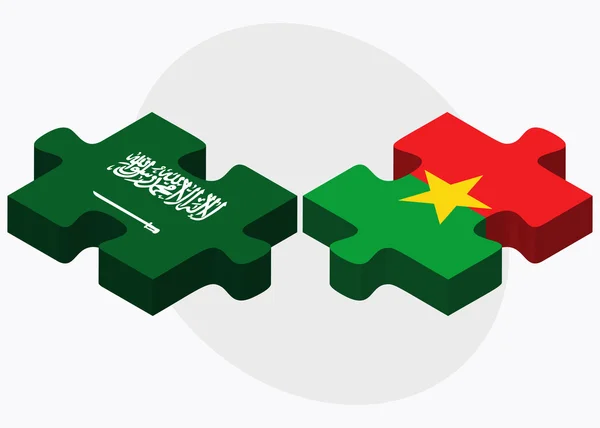 Saudi Arabia and Burkina Faso Flags — Stock Vector