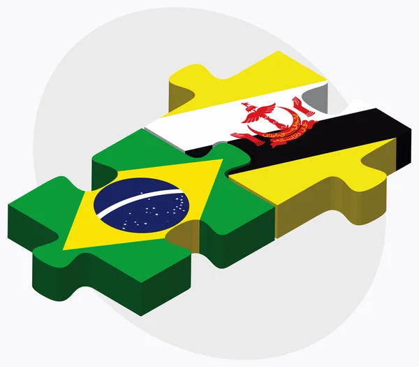 Brasil e brunei darussalam — Vetor de Stock