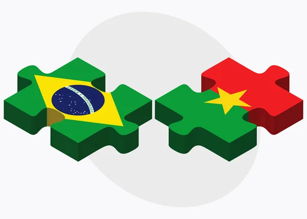 Brasil e burkina faso — Vetor de Stock