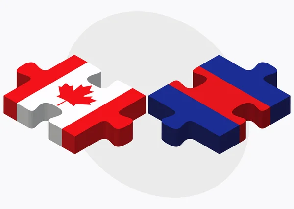 Bandeiras do Canadá e da Camboja — Vetor de Stock