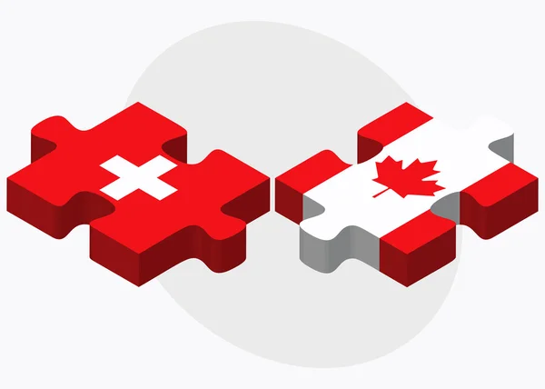 Banderas de Suiza y Canadá — Vector de stock