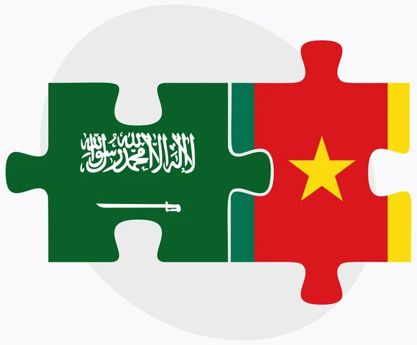 Saudiarabiens och Kameruns flagg — Stock vektor