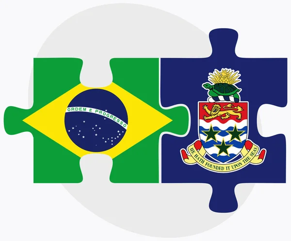 Βραζιλία και σημαίες Νησιά Καϊμάν — Διανυσματικό Αρχείο