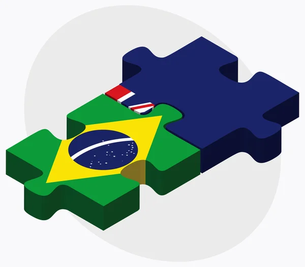 Flaggen Brasiliens und der Kaimaninseln — Stockvektor