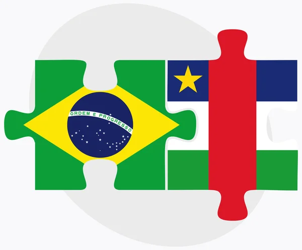 Banderas de Brasil y República Centroafricana — Archivo Imágenes Vectoriales