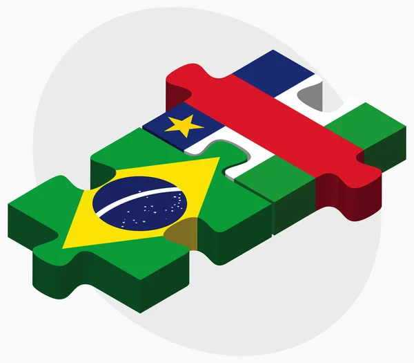 Fahnen der brasilianischen und zentralafrikanischen Republik — Stockvektor