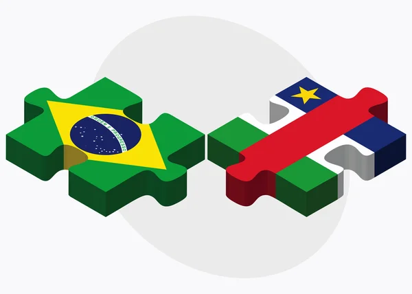 Brazilië en de Centraal-Afrikaanse Republiek vlaggen — Stockvector