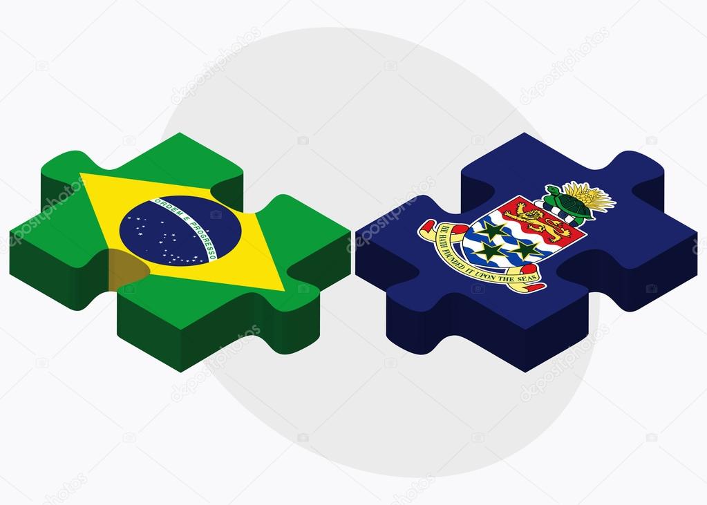 Brazil and Cayman Islands Flags