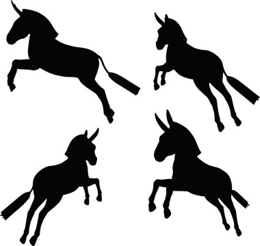 eşek siluet vektör görüntü