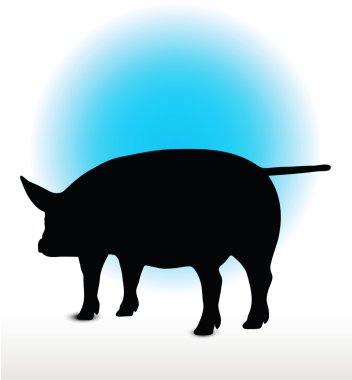 domuz siluet vektör görüntü