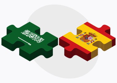 Suudi Arabistan ve İspanya bayrakları