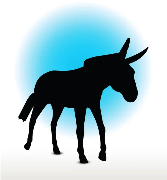 Donkey silhouette vector image — Stock Vector