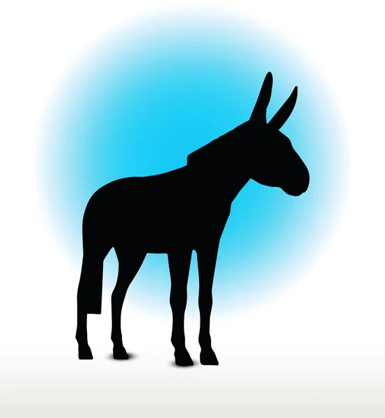 Silueta de burro vector de imagen — Vector de stock