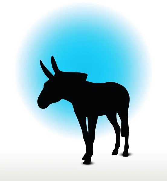 Donkey silhouette vector image — Stock Vector