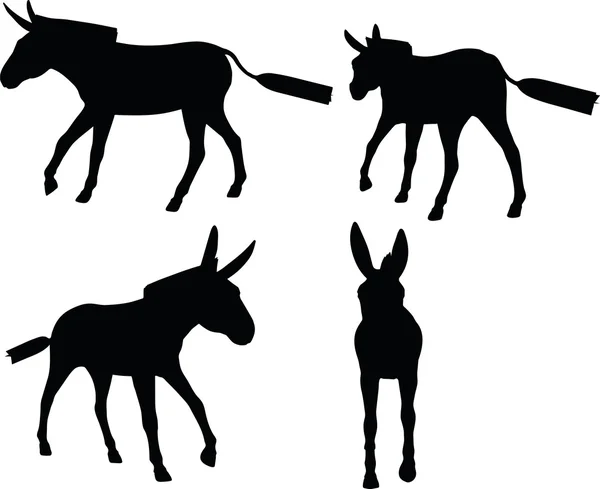 Imagem vetorial silhueta burro —  Vetores de Stock