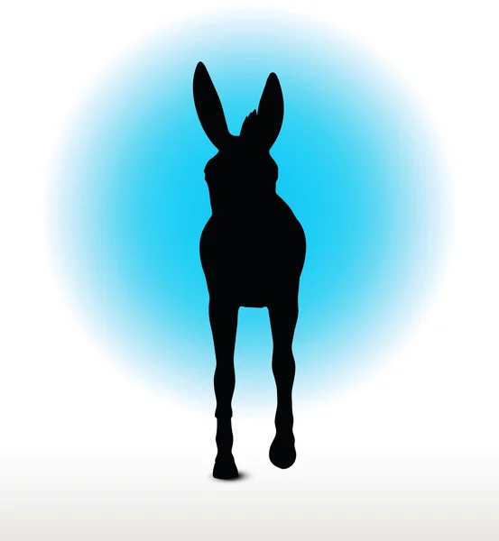 Donkey silhouette vector image — Stock Vector