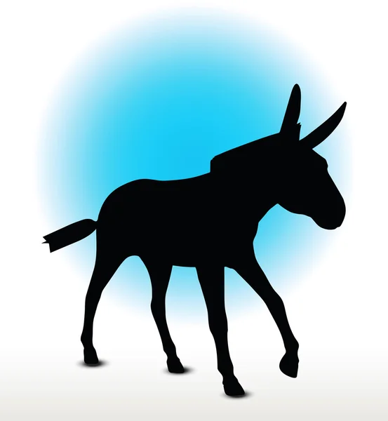 Silueta de burro vector de imagen — Vector de stock