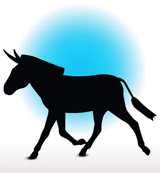 Silueta de burro vector de imagen — Vector de stock