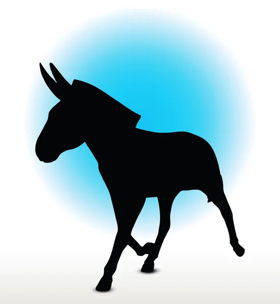 Image vectorielle de silhouette d'âne — Image vectorielle