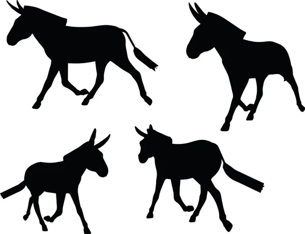 Donkey silhouette Vector Image — Stock Vector