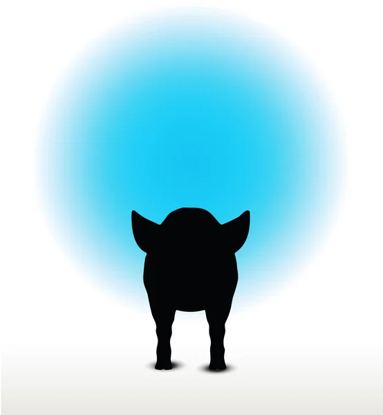 Image vectorielle de silhouette de porc — Image vectorielle