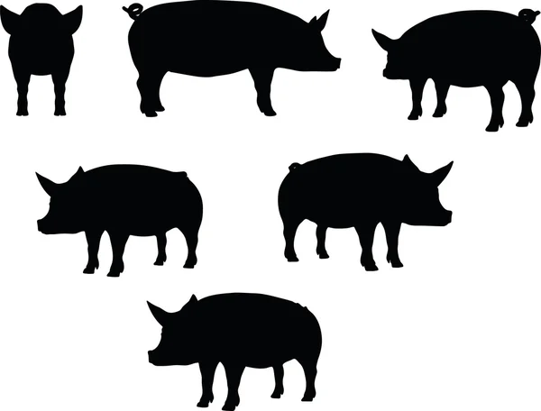 Image vectorielle de silhouette de porc — Image vectorielle