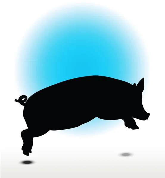 Pig silhouette Vector Image — Stock Vector