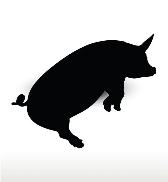 Imagem vetorial de silhueta de porco — Vetor de Stock