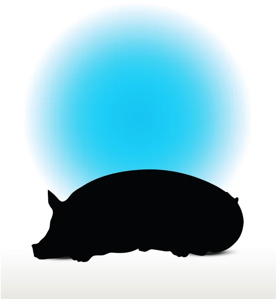 Image vectorielle de silhouette de porc — Image vectorielle