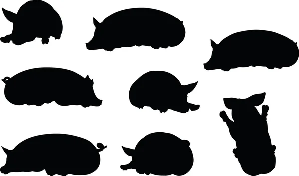 Image vectorielle de silhouette de porc — Image vectorielle