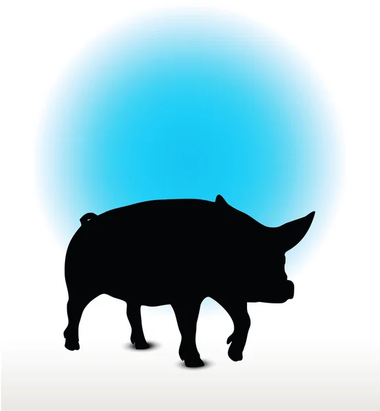 Image vectorielle de silhouette de porc — Image vectorielle