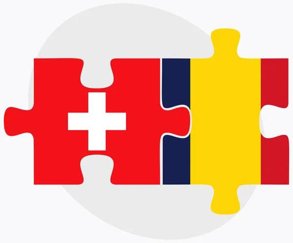 Szwajcaria i flagi Czadu — Wektor stockowy