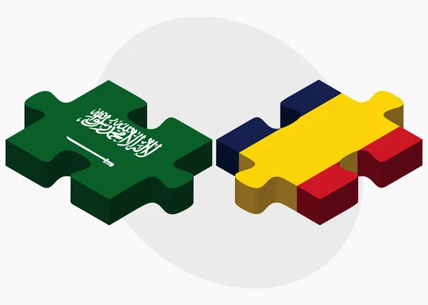 Saudiarabien och Tchad flaggor — Stock vektor