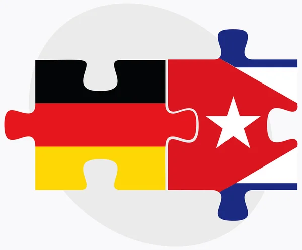 Banderas de Alemania y Cuba — Vector de stock