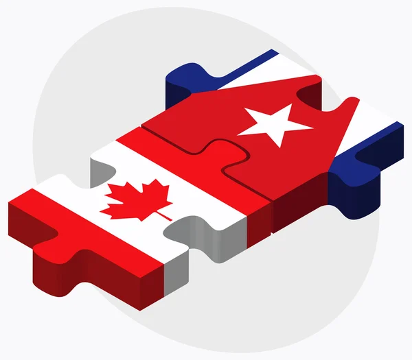 Canada and Cuba Flags — Stock Vector
