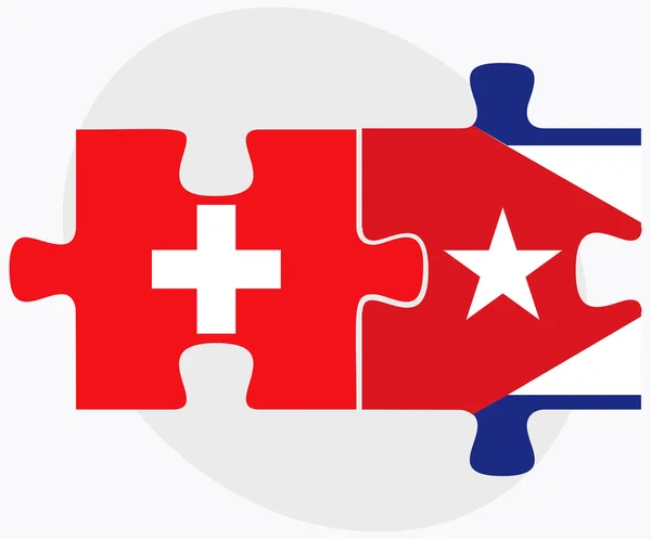 Zwitserland en Cuba vlaggen — Stockvector