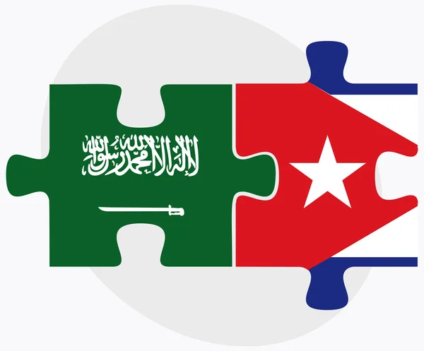 Bandeiras da Arábia Saudita e Cuba — Vetor de Stock