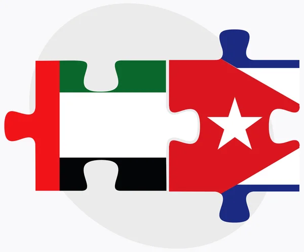 Emiratos Árabes Unidos y Cuba Banderas — Vector de stock