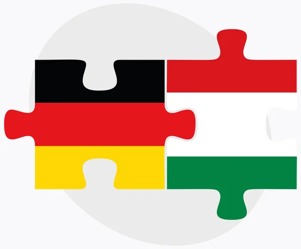 Germany and Hungary Flags — Stock Vector