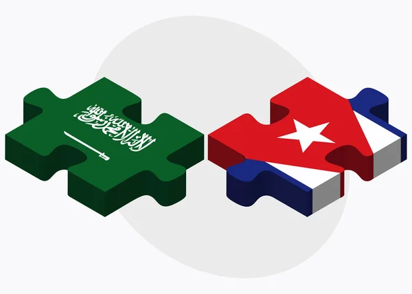 Saoedi-Arabië en Cuba vlaggen — Stockvector